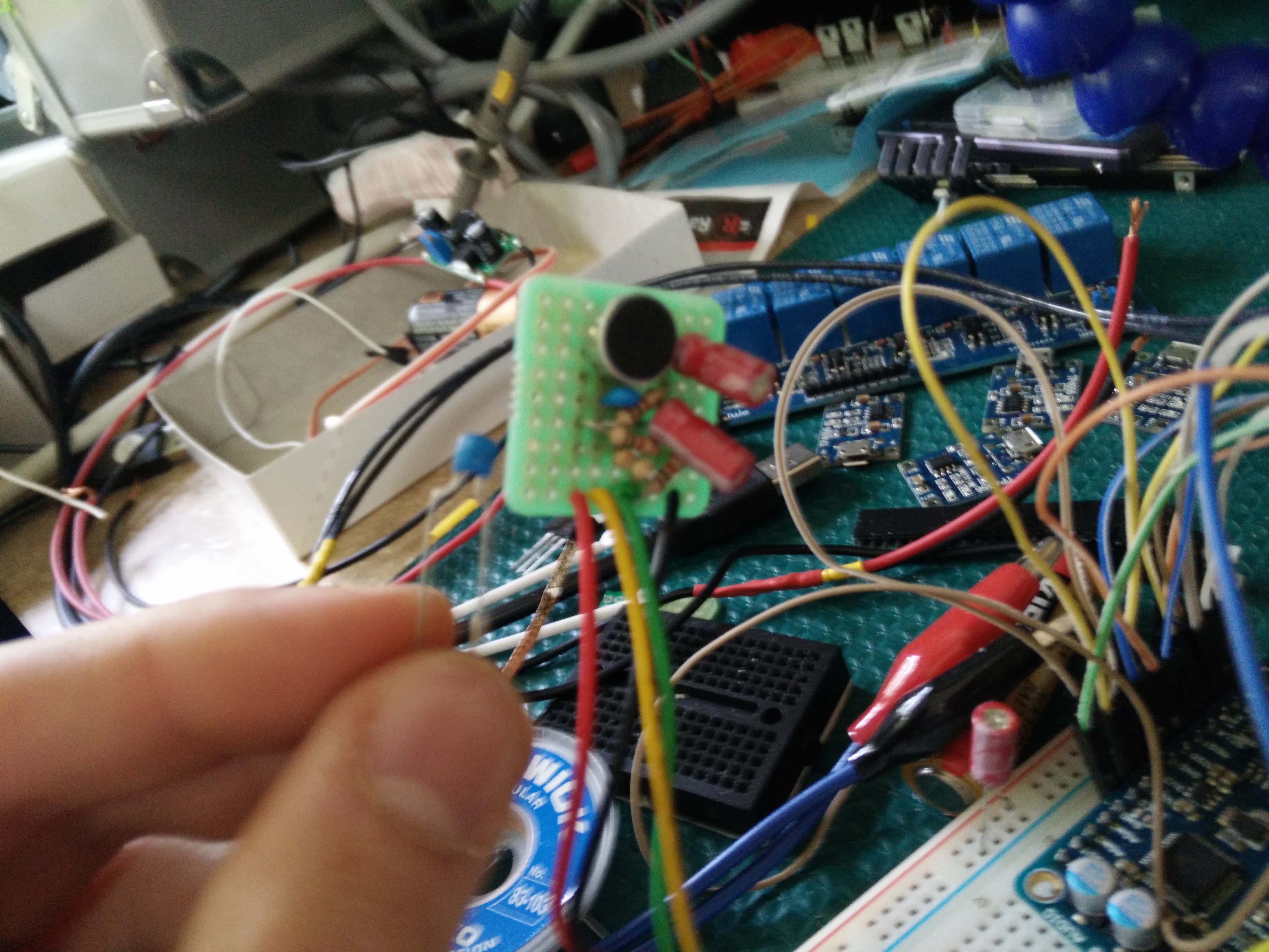 A microphone circuit board.